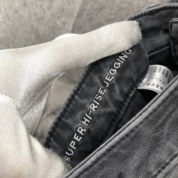 American Eagle Super Hi-Rise Jegging Womens Size 4 Black Super Stretch Ripped - Picture 11 of 12